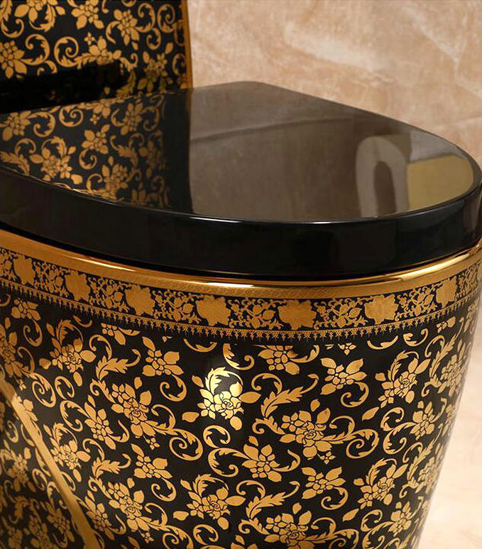 Modern Black and Gold Toilet  -  Gold Toilets
