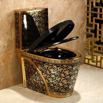 Black and Gold Toilet