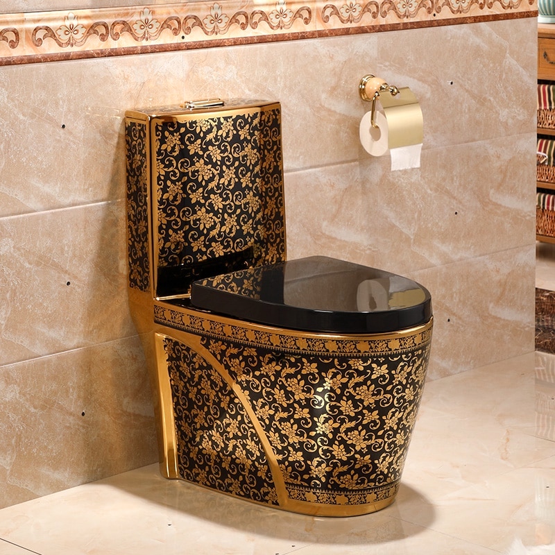 Modern Black and Gold Toilet  -  Gold Toilets