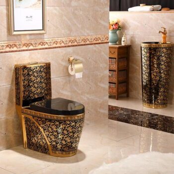 Black and Gold Toilet