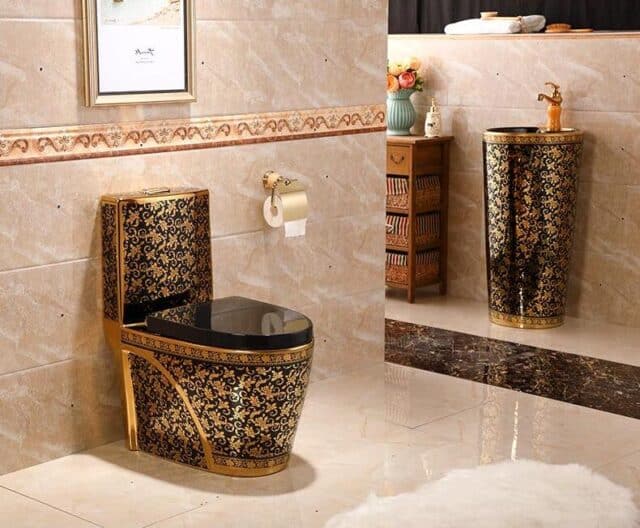 Modern Black and Gold Toilet - Royal Toiletry Global