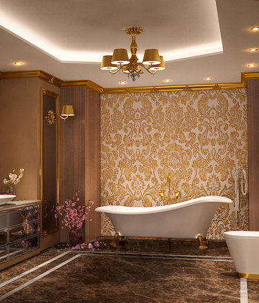 Retro Black And Gold Bathroom Set - Royal Toiletry Global