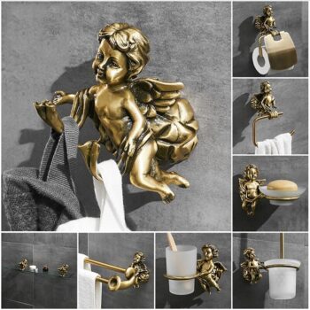 Retro Black And Gold Toilet Paper Holder - Royal Toiletry Global