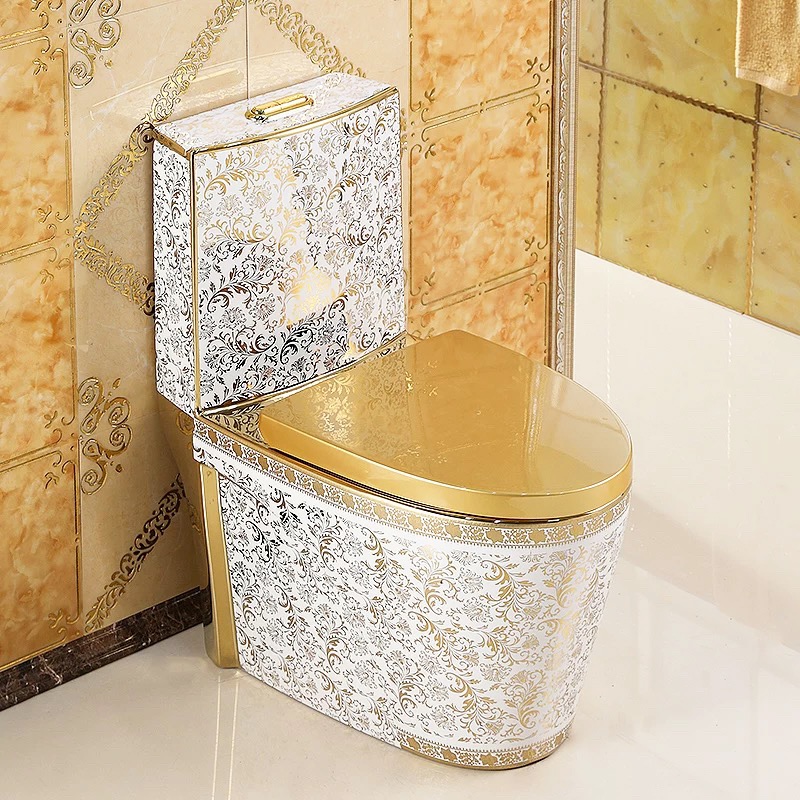 White and Gold Toilet  -  Gold Toilets