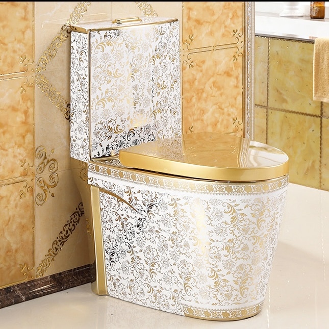 White and Gold Toilet  -  Gold Toilets