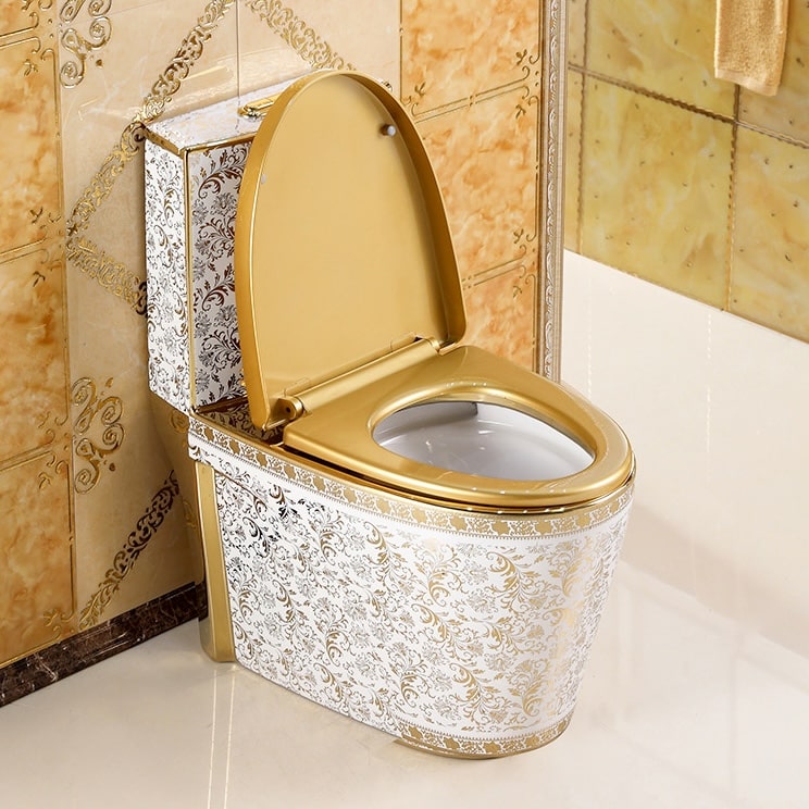 White and Gold Toilet  -  Gold Toilets