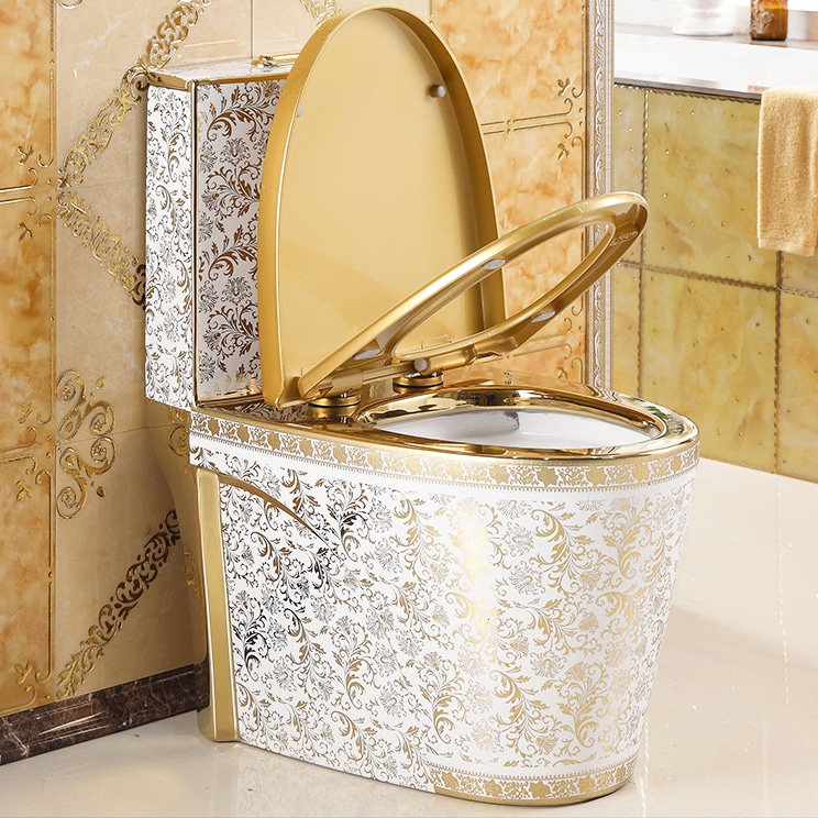 White and Gold Toilet  -  Gold Toilets