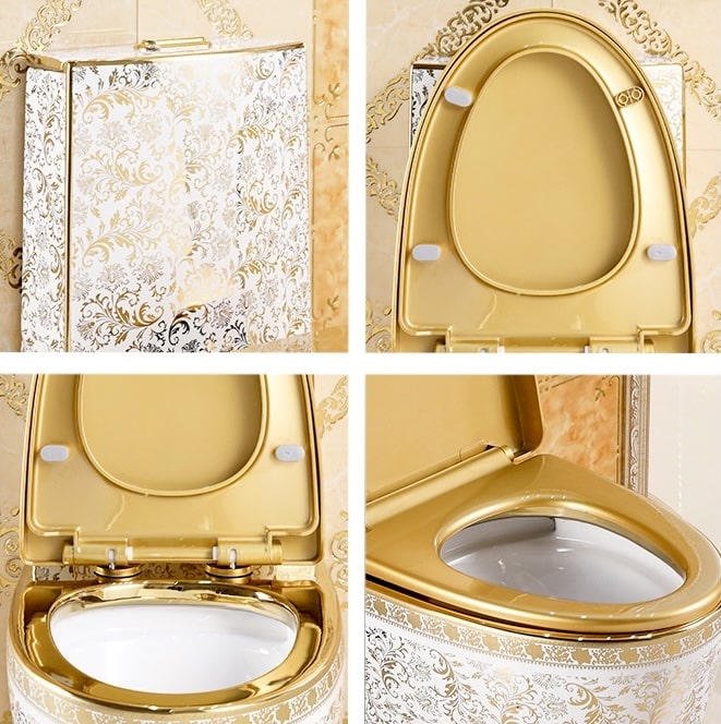 White and Gold Toilet  -  Gold Toilets