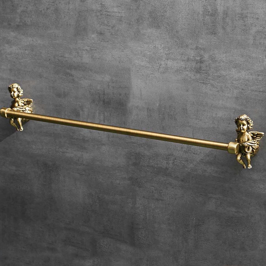 Bronze Angel Single Towel Bar  -  Gold Bathroom Accessories