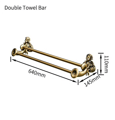 Bronze Angel Double Towel Bar Gold Bathroom Accessories