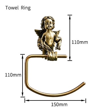 Bronze Angel Towel Ring Gold Bathroom Accessories