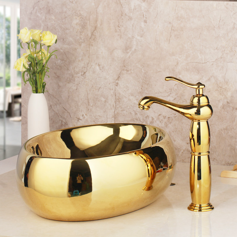 Gold Simple Bathroom Basin Gold Bathroom Basins