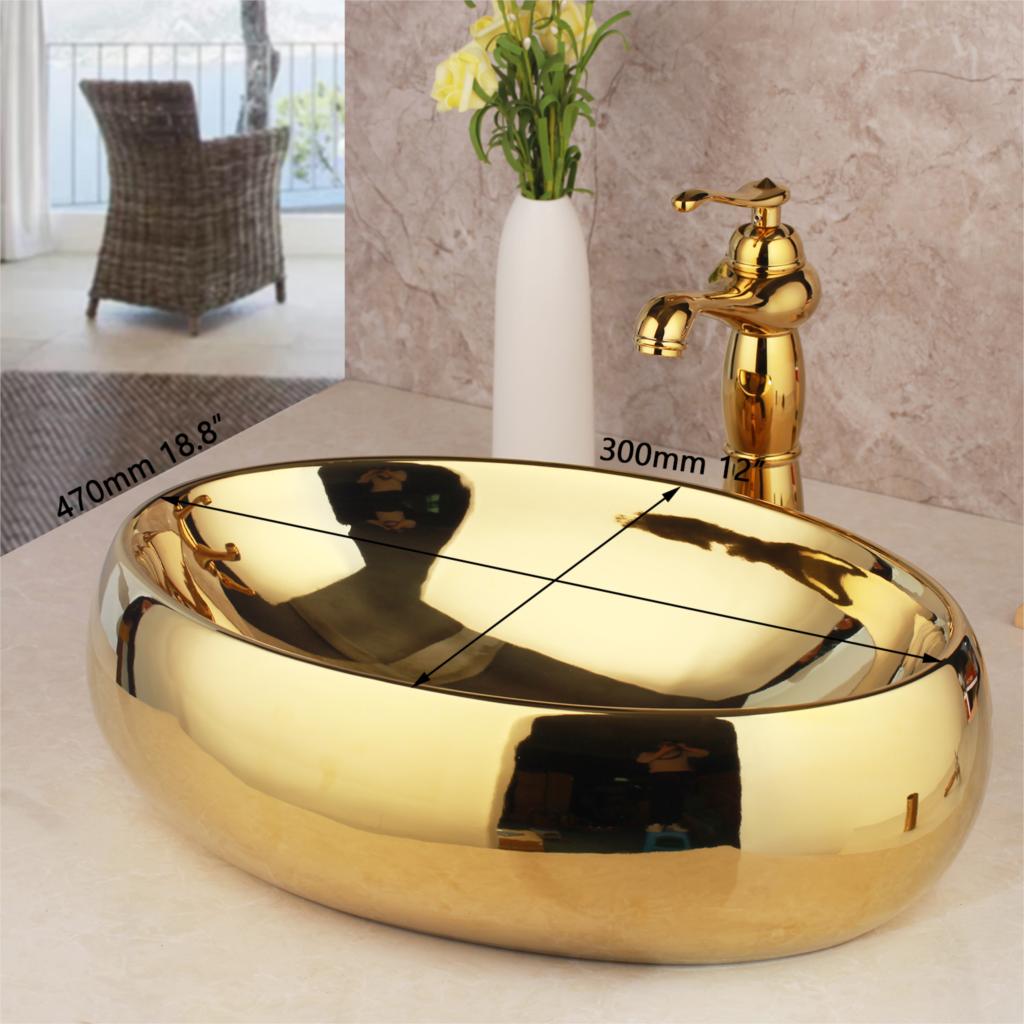 Gold Simple Bathroom Basin Gold Bathroom Basins