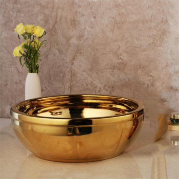 Gold High Polished Bathroom Basin