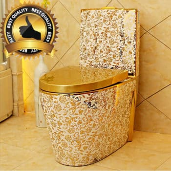 Luxury White-gold Toilet 