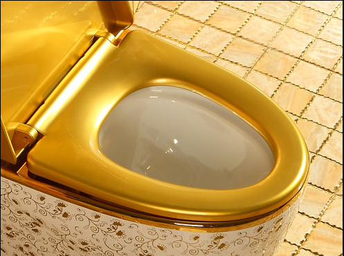 Luxury White-Gold Toilet Gold Toilets