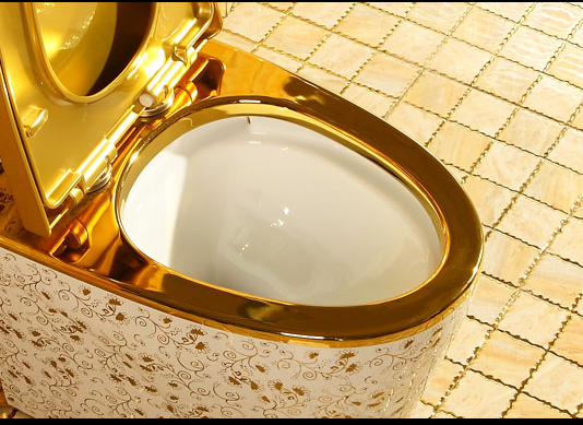 Luxury White-Gold Toilet Gold Toilets