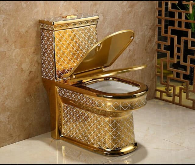 Gold Toilet With Diamonds Pattern Royal Toiletry Global