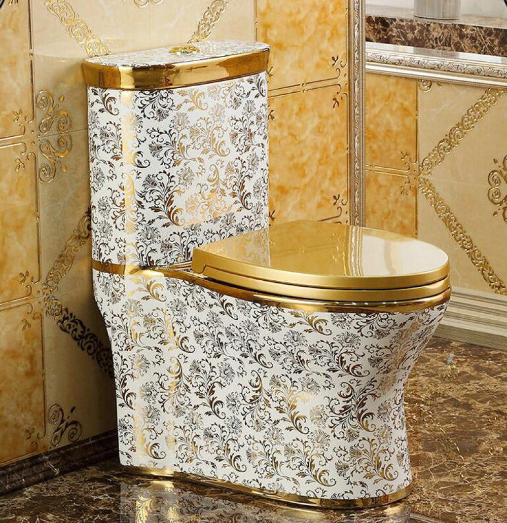 Premium Design Toilet With Gold Ornaments - Royal Toiletry Global