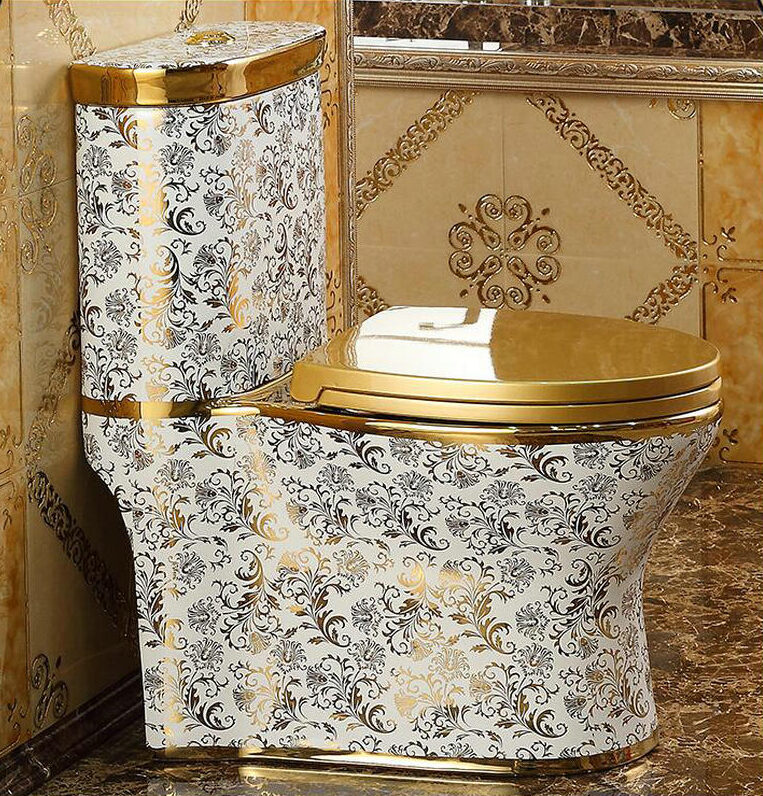 Luxury design toilet with gold ornaments Gold Toilets