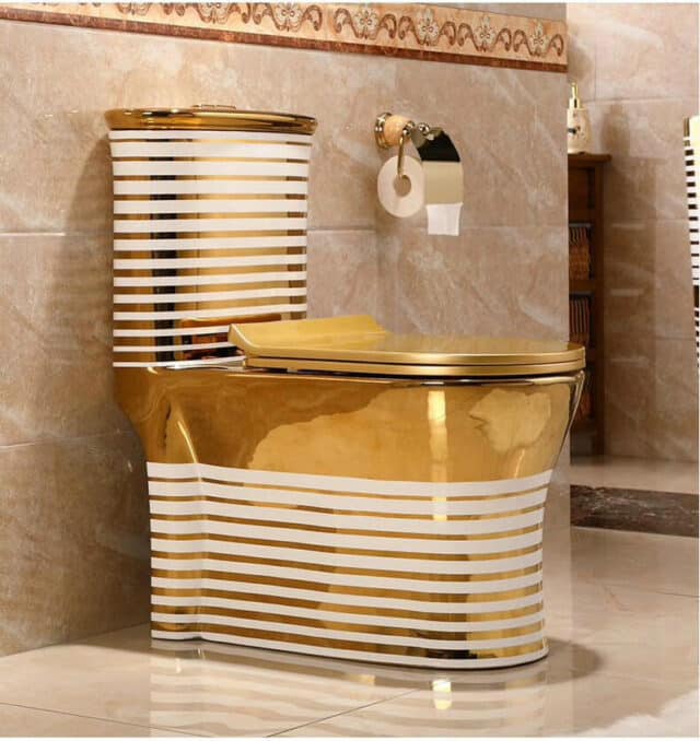 gold wall hung toilet