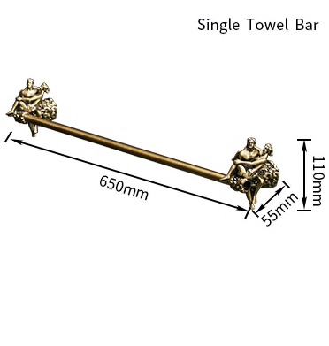 Bronze “Lovers” Single Towel Bar Gold Bathroom Accessories