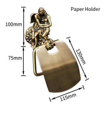 Bronze “Lovers” Toilet Paper Holder Gold Toilet Accessories