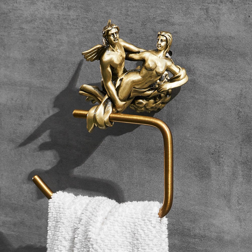 Bronze “Lovers” Towel Ring  -  Gold Bathroom Accessories