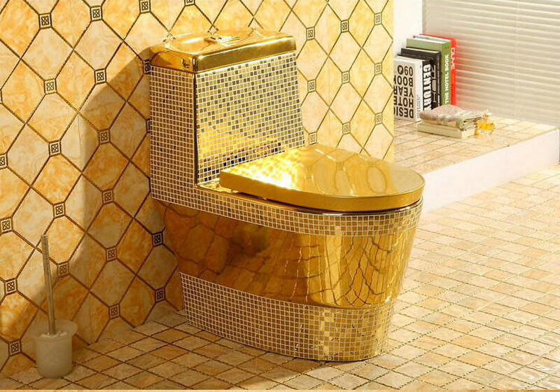 Compact Mosaic Gold Toilet  -  Gold Toilets