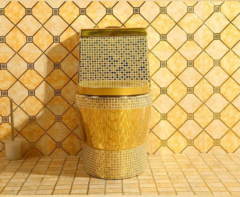 Compact Mosaic Gold Toilet Gold Toilets