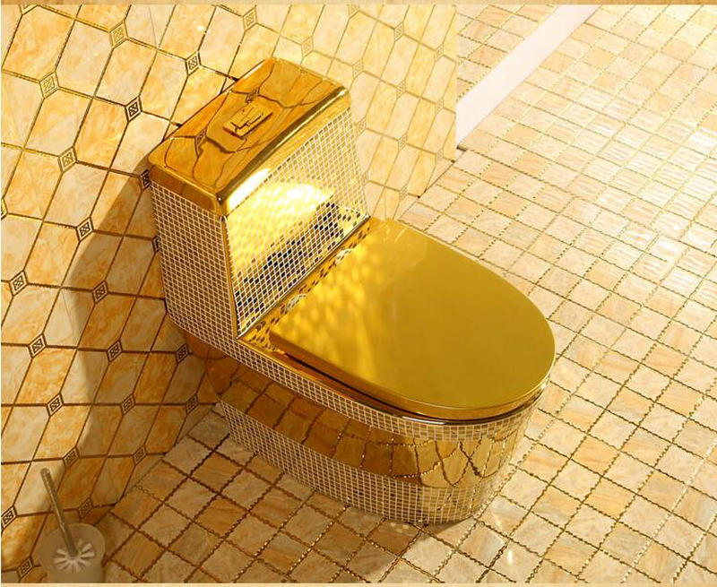 Compact Mosaic Gold Toilet  -  Gold Toilets