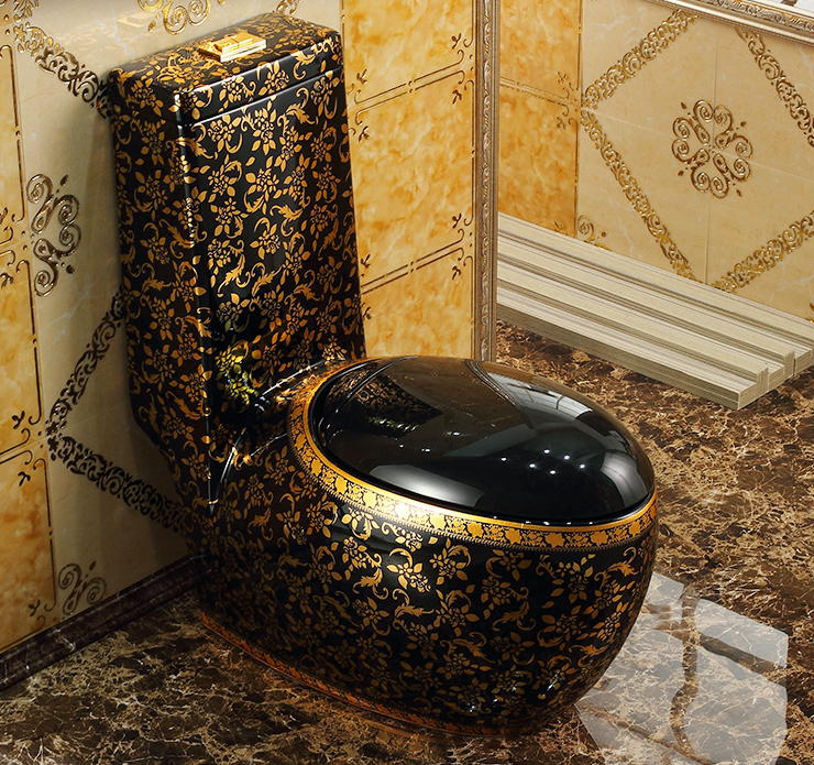 Oval Shaped Black And Gold Toilet Gold Toilets