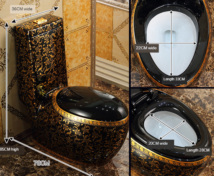 Oval Shaped Black And Gold Toilet Gold Toilets