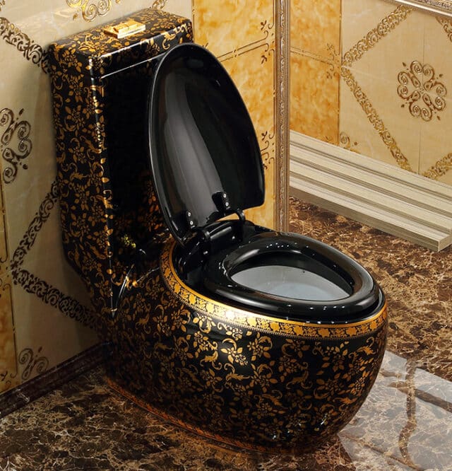 Oval Shaped Black And Gold Toilet Royal Toiletry Global