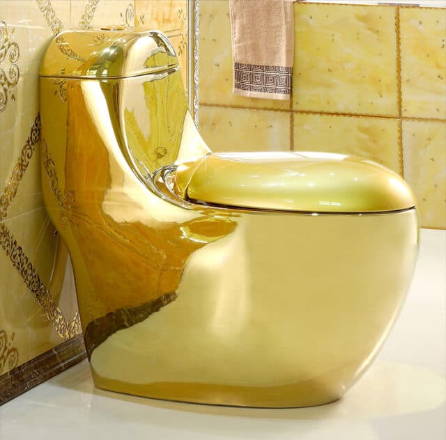 CurvedShaped Plain Gold Toilet Royal Toiletry Global