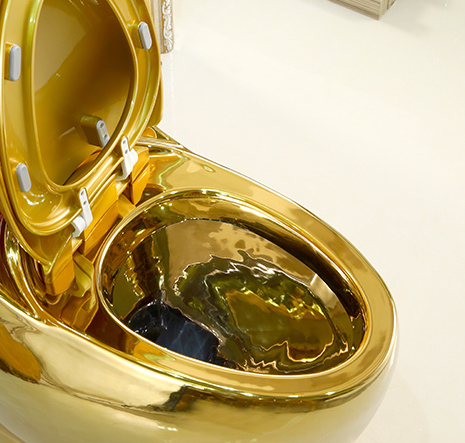 Curved-Shaped Plain Gold Toilet Gold Toilets