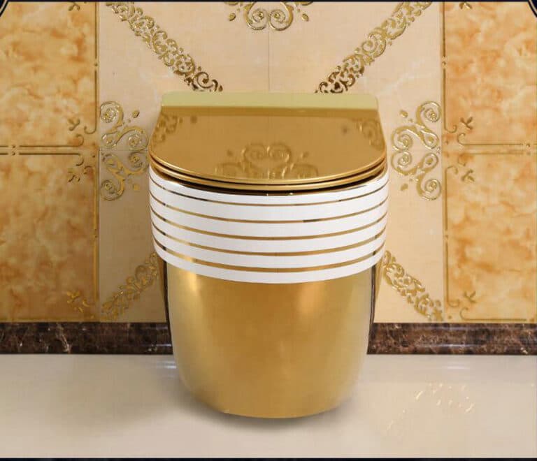 gold wall hung toilet