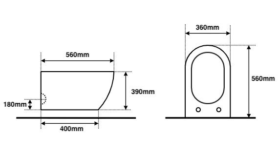 Wall Mounted Gold Toilet Measurements