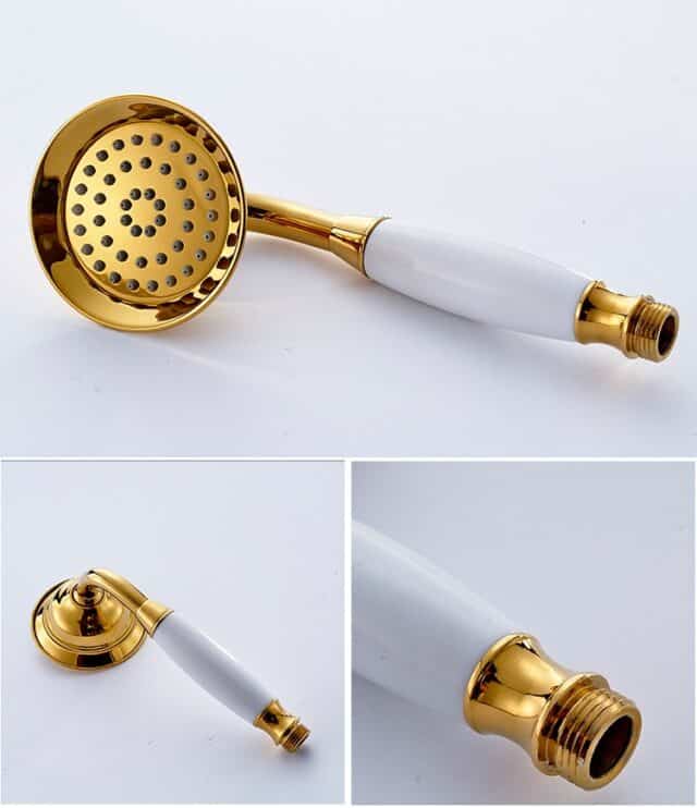 Retro Gold Bathroom Shower Set With Diamonds Royal Toiletry Global