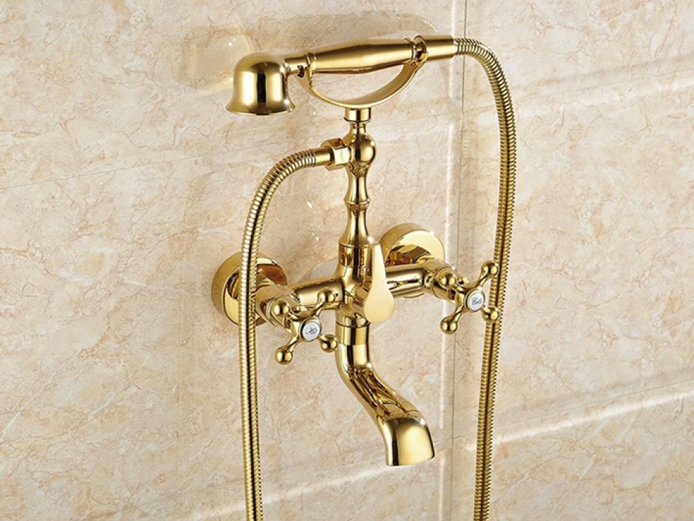 Retro Gold Bathtub Faucet & Shower Set - Royal Toiletry Global