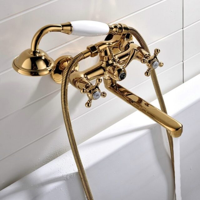 Gold Bathtub Faucet & Shower Set - Royal Toiletry Global