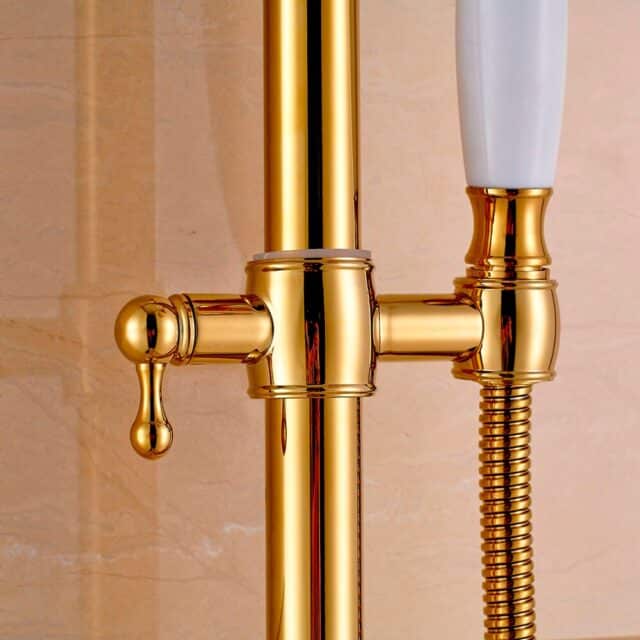 Retro Gold Bathroom Shower Set With Diamonds Royal Toiletry Global