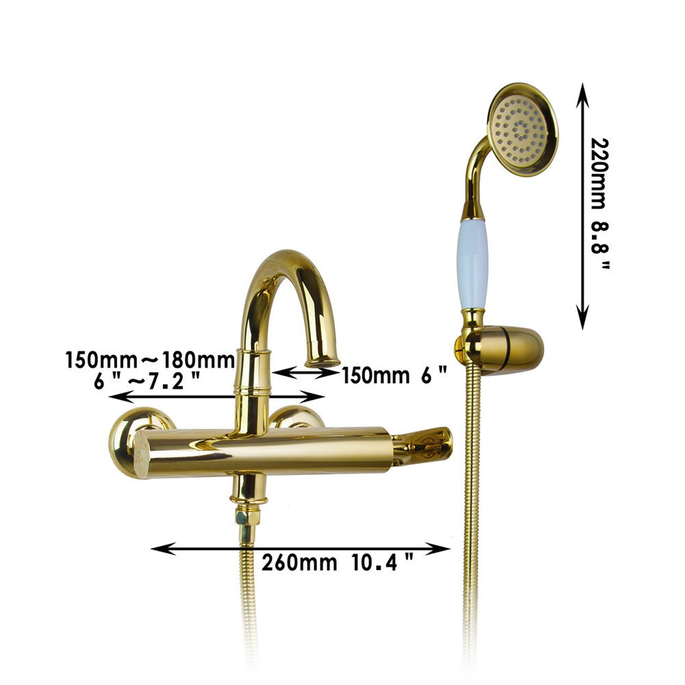Simple Classic Gold Shower Set Gold Shower Sets & Bathtub Faucets