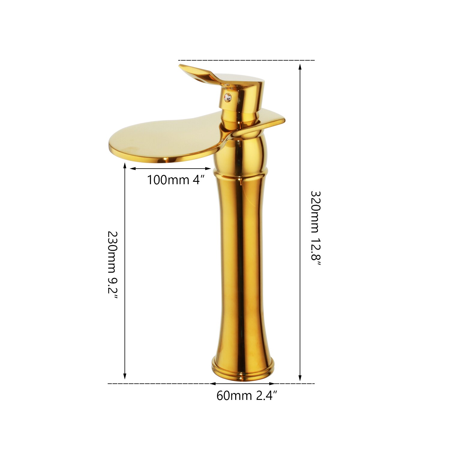 Modern Gold Bathroom Waterfall Faucet Gold Water Taps & Faucets