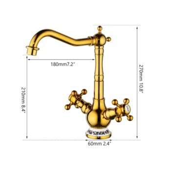 Vintage Gold Bathroom Dual Handle Faucet