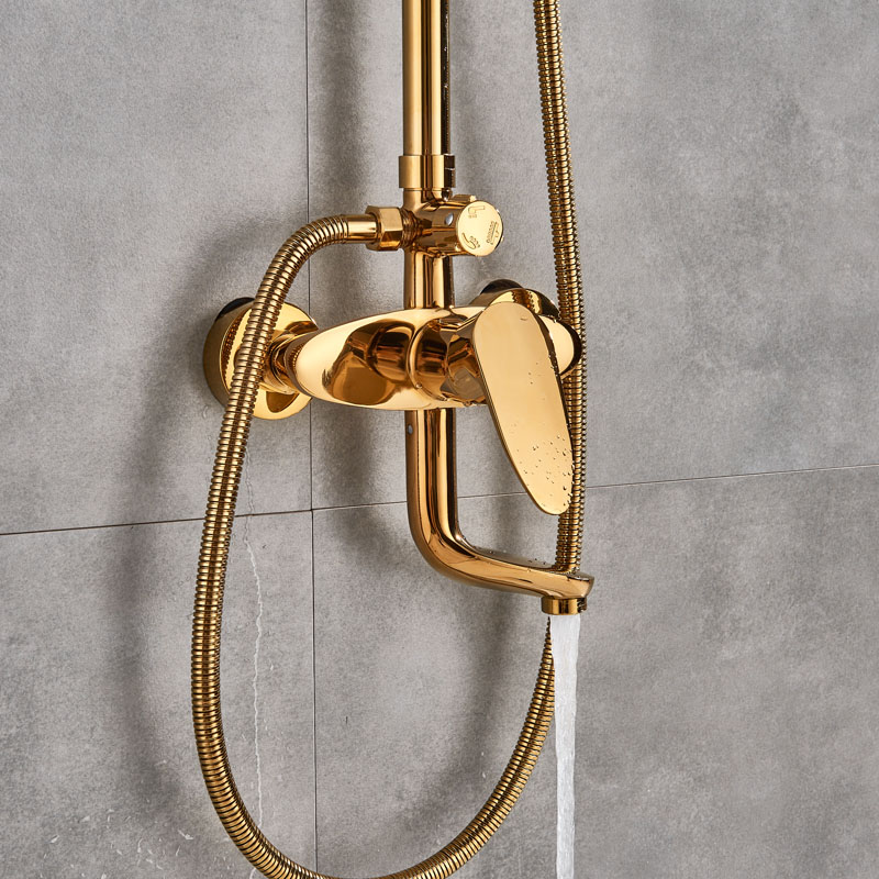 Exclusive Luxury Gold Bathroom Shower Set Gold Shower Sets & Bathtub Faucets
