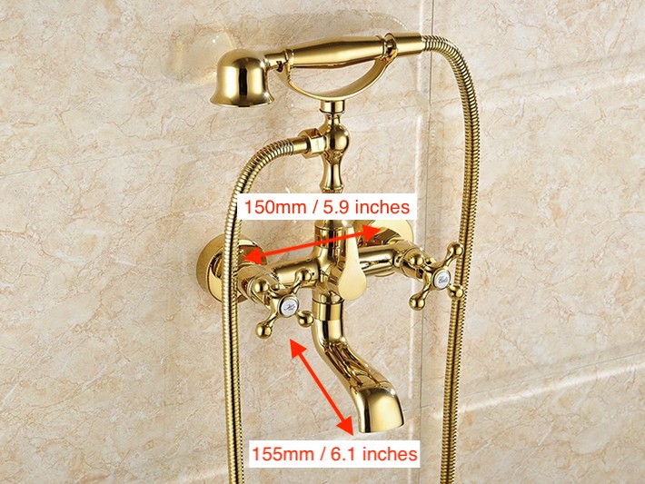 Retro Gold Bathtub Faucet & Shower Set Gold Shower Sets & Bathtub Faucets