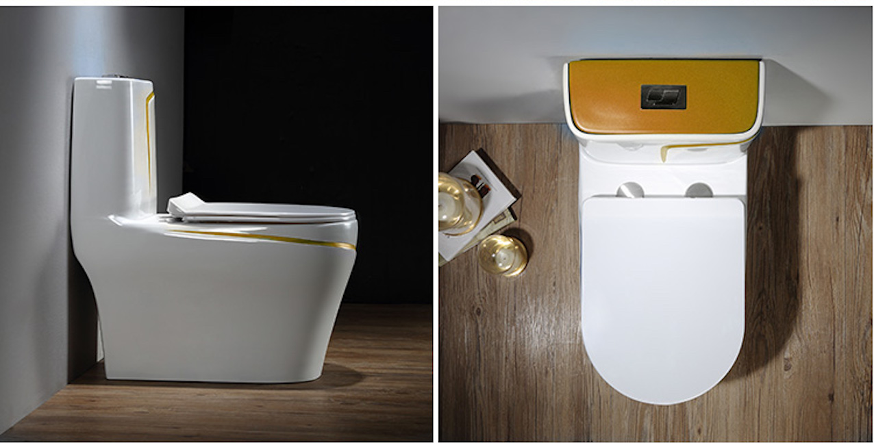Luxury Toilet With An Elegant Gold Stripe Gold Toilets