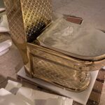 Gold Toilet With Diamonds Pattern photo review