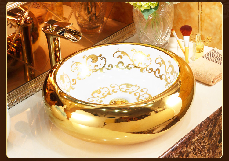 Luxury Round Gold Bathroom Basin Gold Bathroom Basins